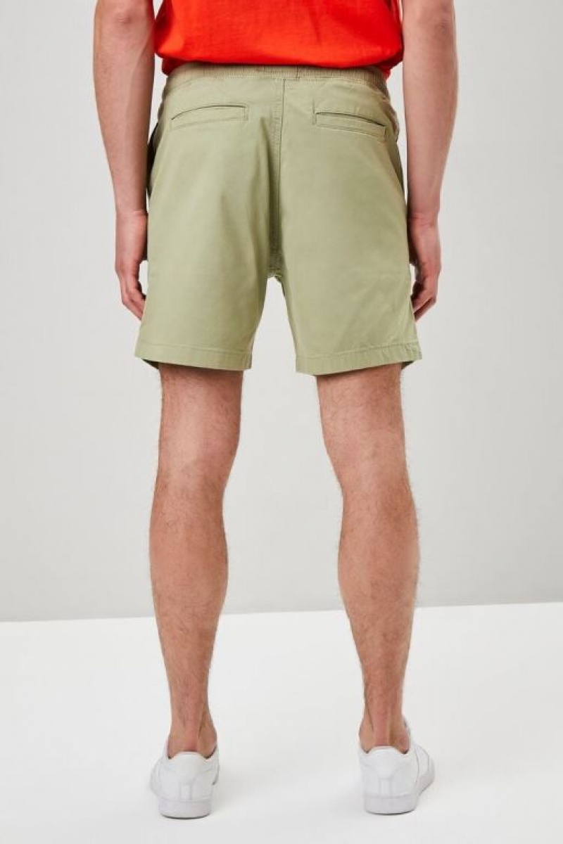 Short Forever 21 Cotton Blend Drawstring Hombre Verde Oliva | ZoxgAHykCs0