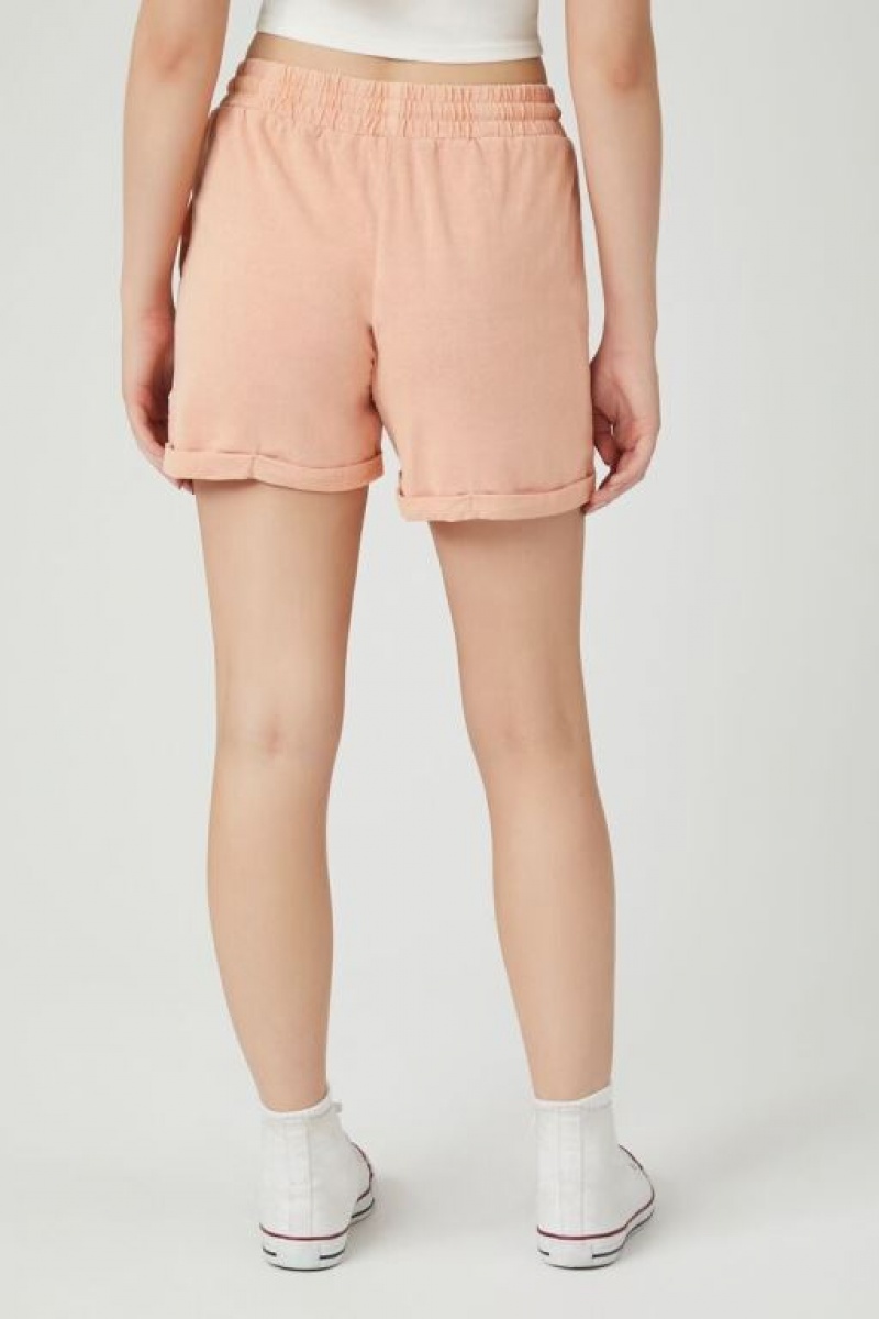 Short Forever 21 Cuffed Drawstring Pull On Mujer Coral | gKhV75pmGpy