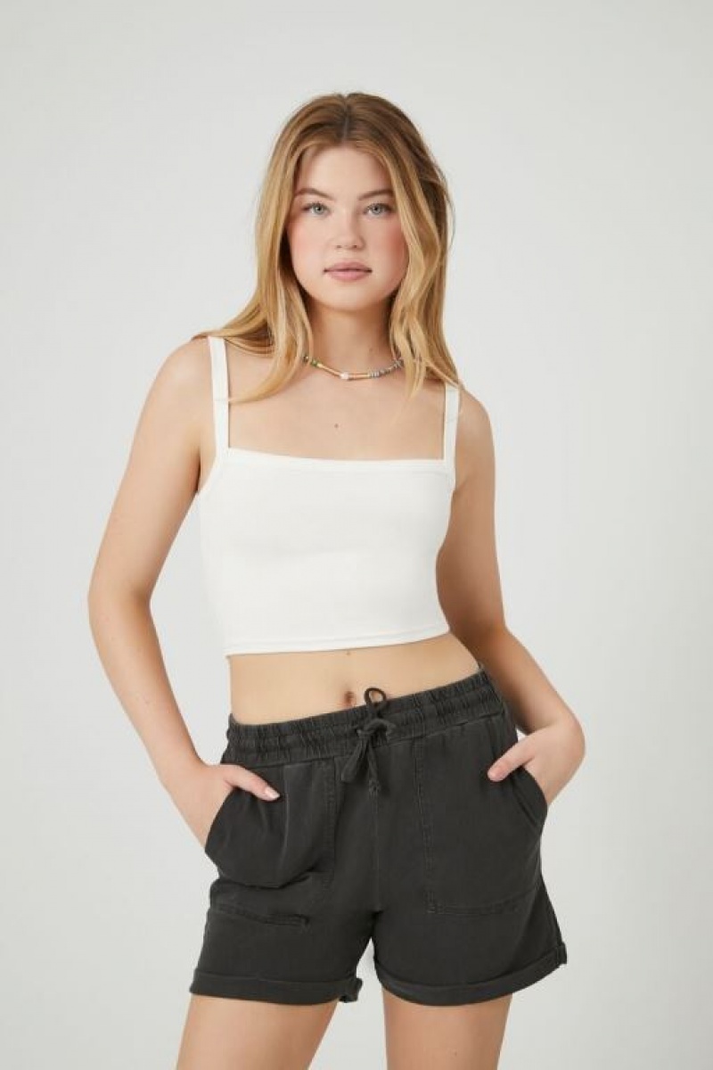 Short Forever 21 Cuffed Drawstring Pull On Mujer Negras | YzP2FpgBqW0