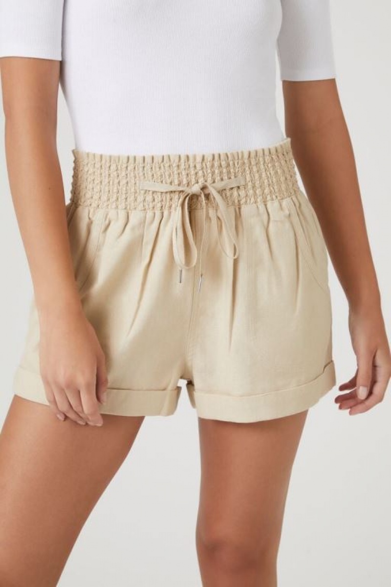 Short Forever 21 Cuffed Drawstring Pull On Mujer Marrones | kSmAnfKT3ar