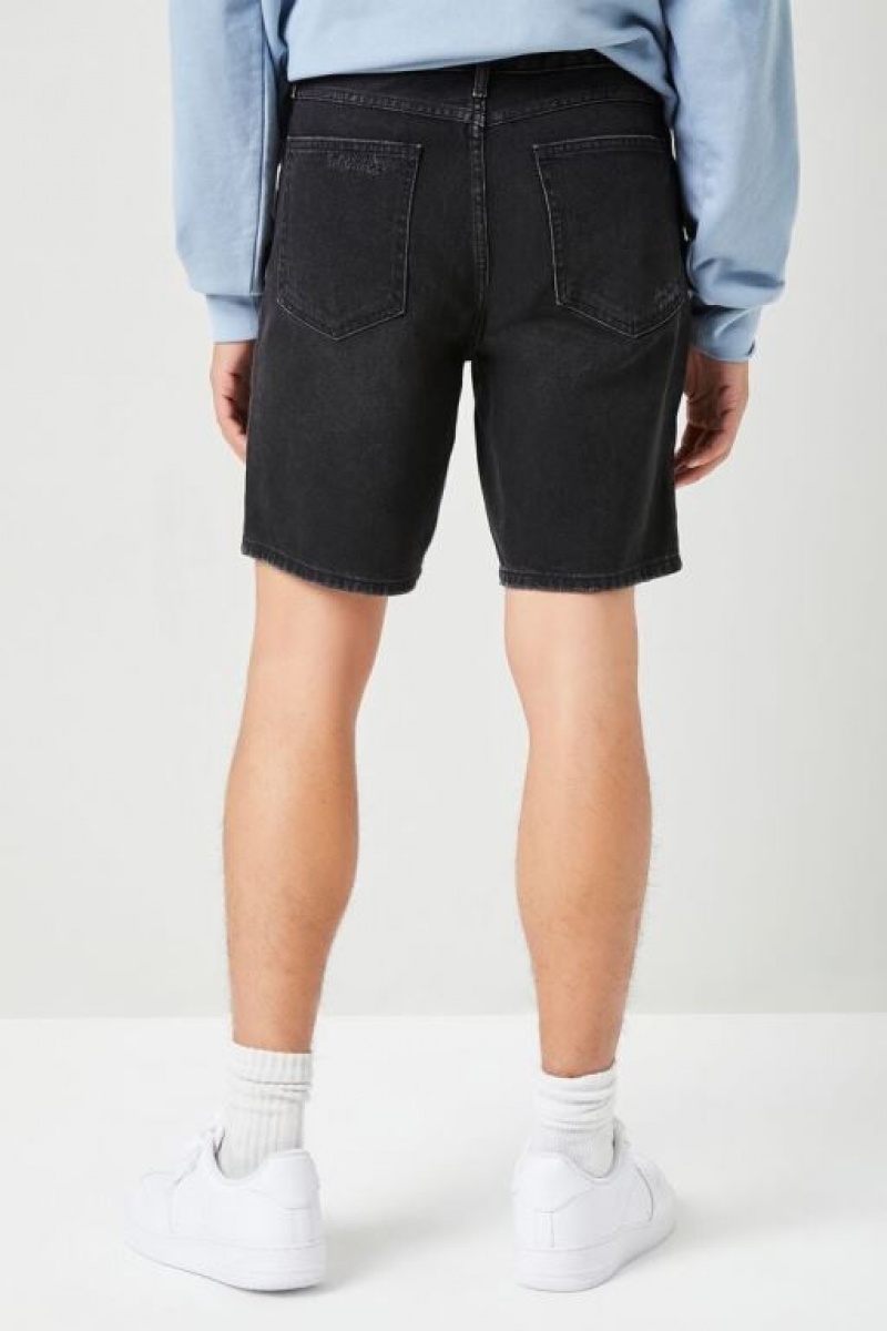 Short Forever 21 Distressed Denim Hombre Negras | WE0kkdqd44W