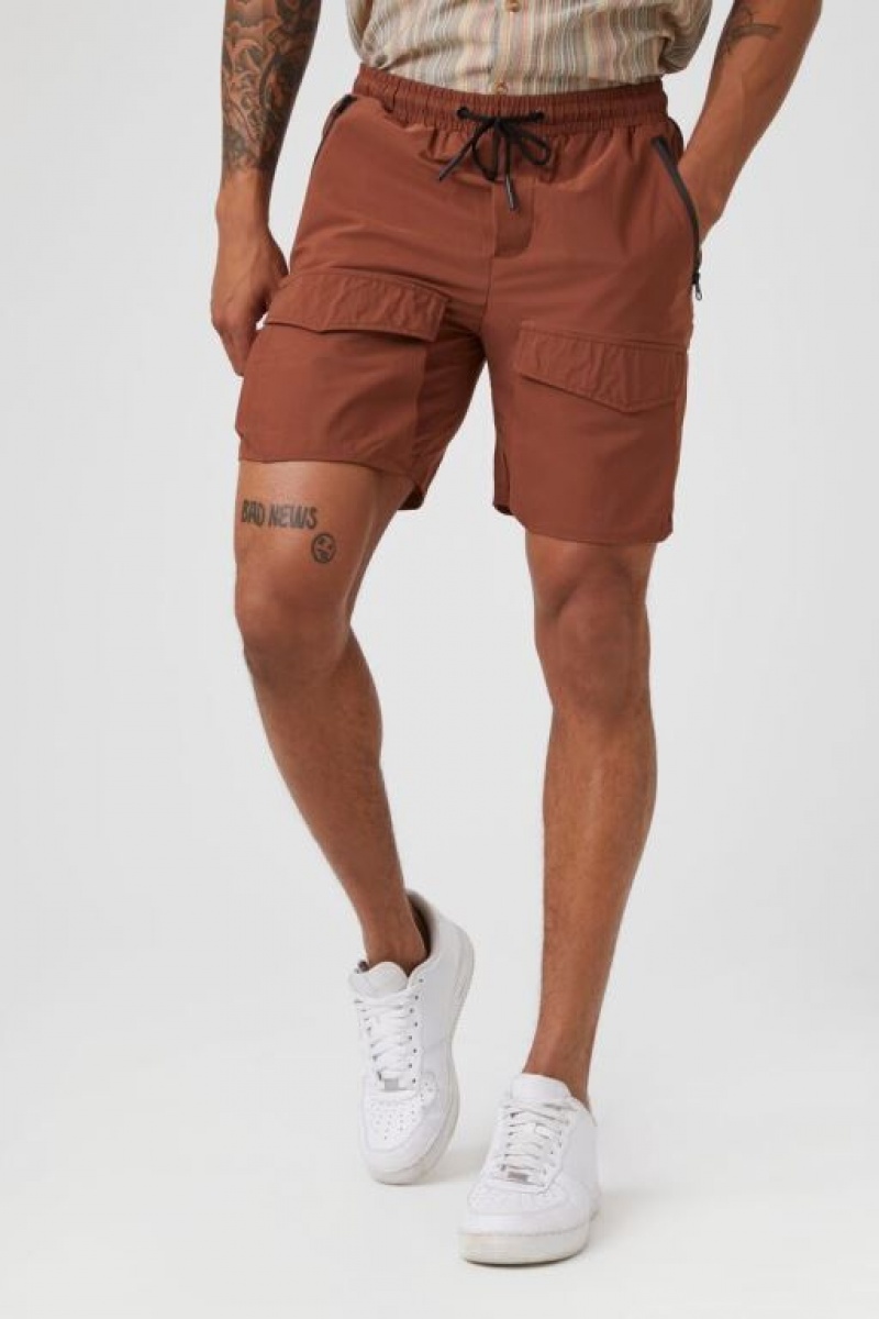 Short Forever 21 Drawstring Cargo Hombre Marrones | fzF3uM7Vo6q