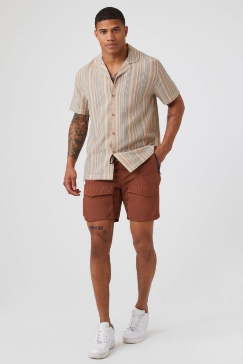 Short Forever 21 Drawstring Cargo Hombre Marrones | fzF3uM7Vo6q