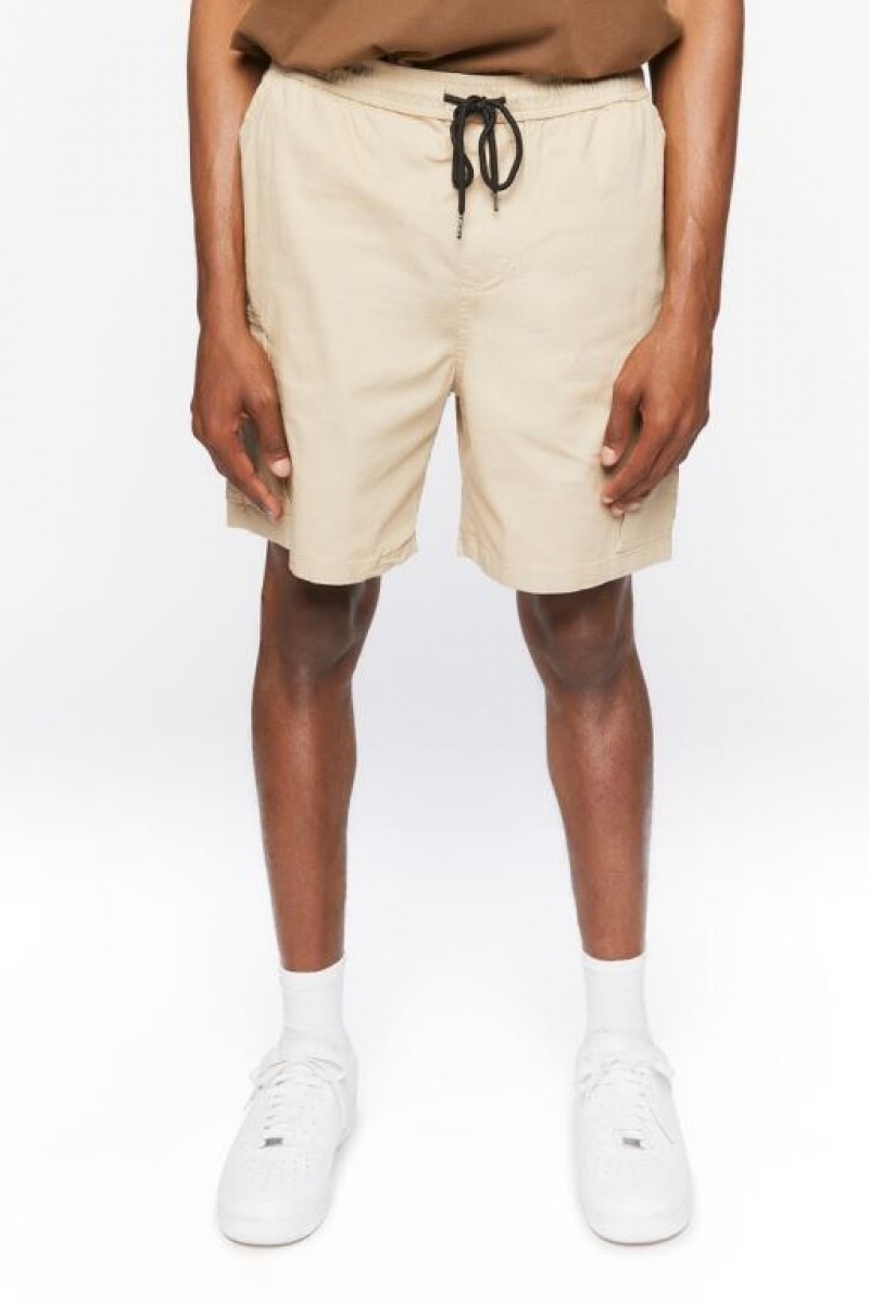 Short Forever 21 Drawstring Cargo Hombre Kaki | rYE4cNzuHuA