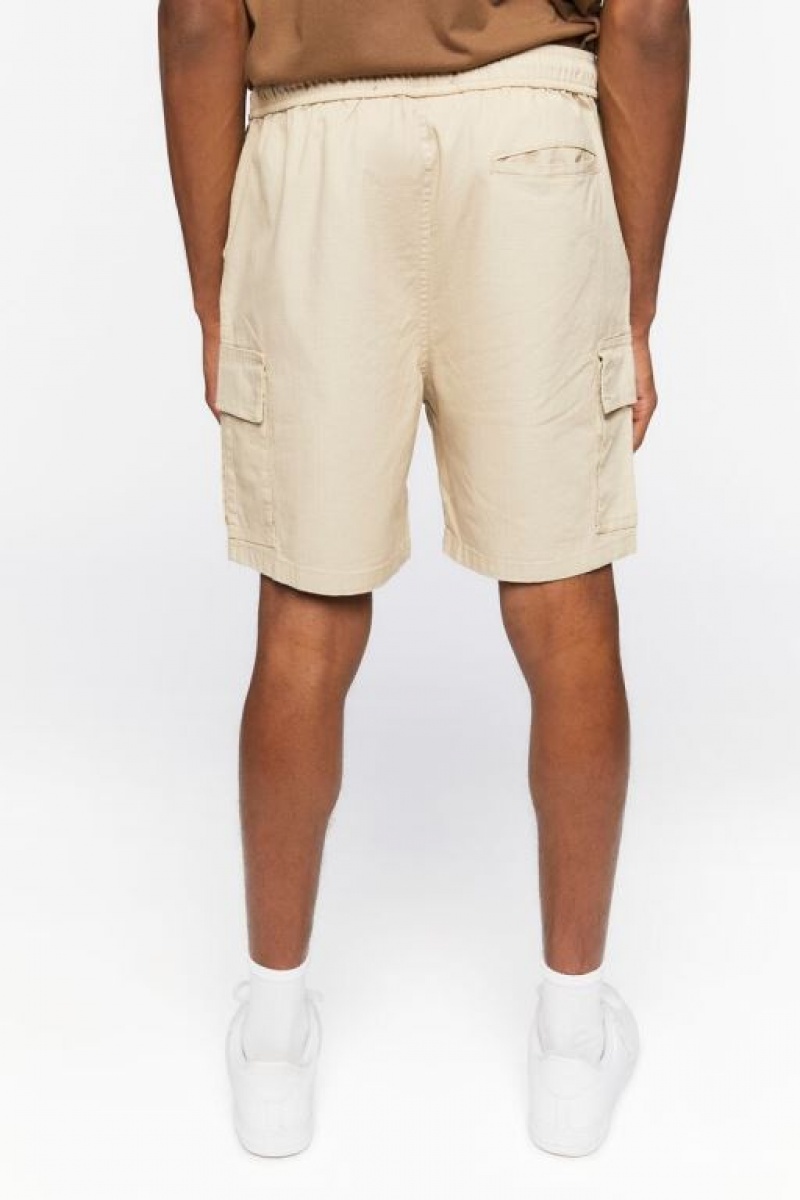 Short Forever 21 Drawstring Cargo Hombre Kaki | rYE4cNzuHuA