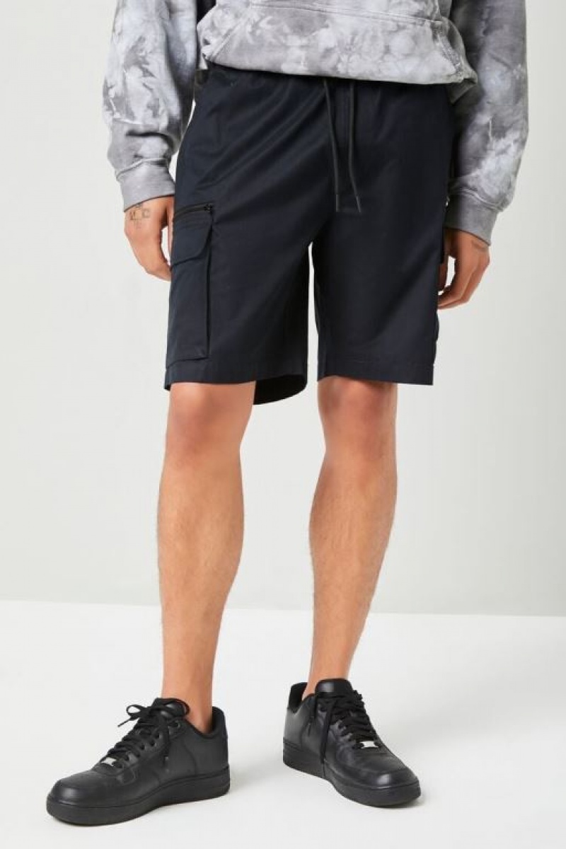 Short Forever 21 Drawstring Cargo Hombre Negras | e0c0tZZAL6q