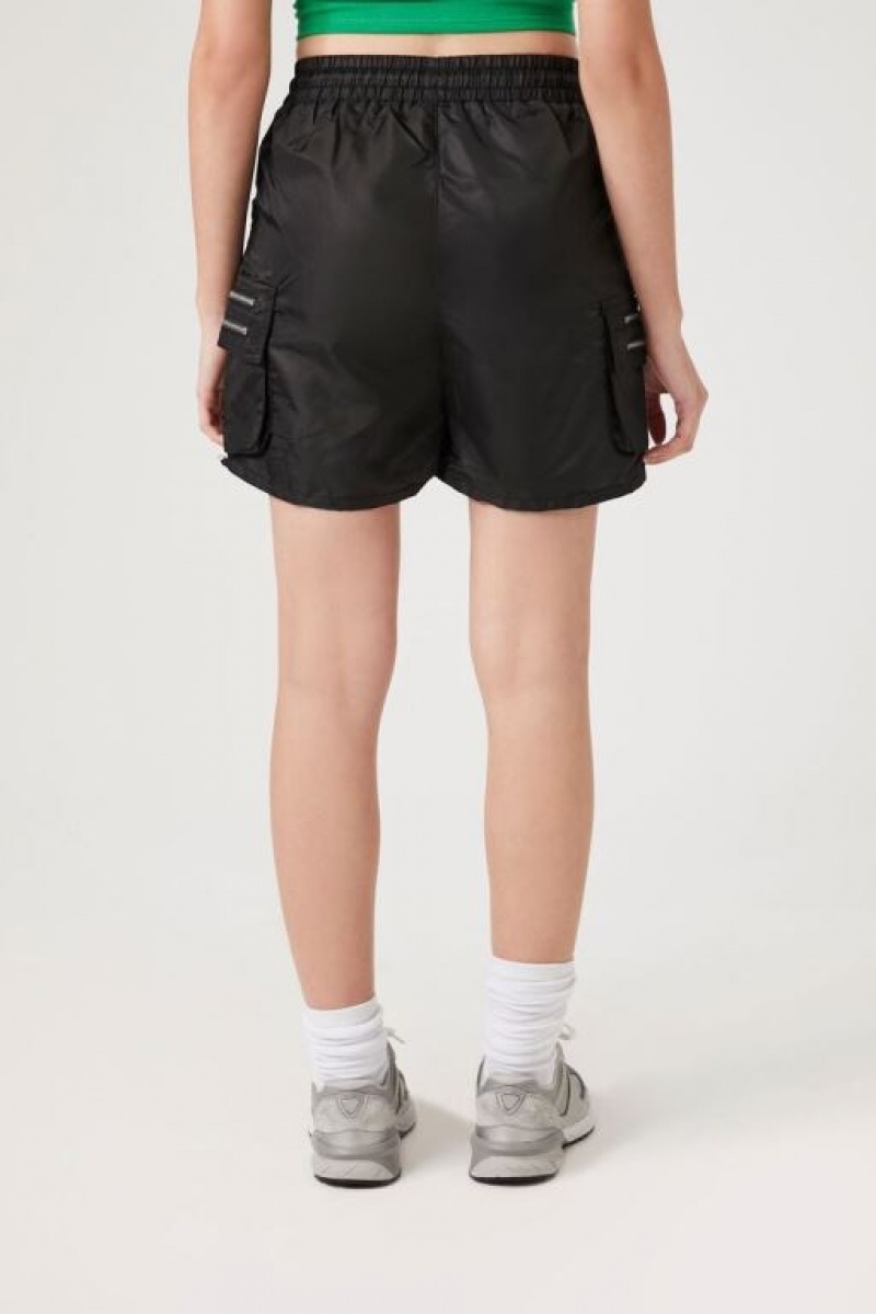 Short Forever 21 Drawstring Cargo Mujer Negras | fdALxS0DiSl