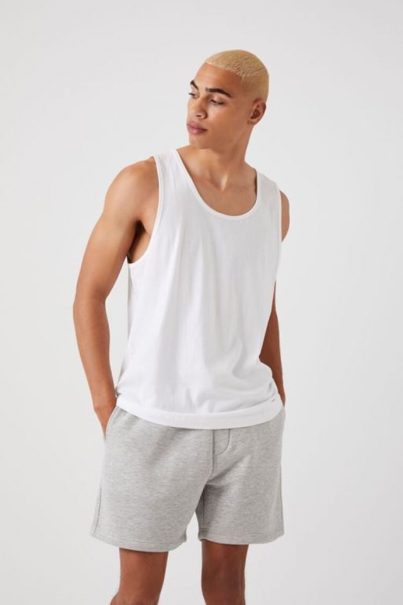 Short Forever 21 Drawstring Fleece Hombre Gris | jBcyDlSapFE