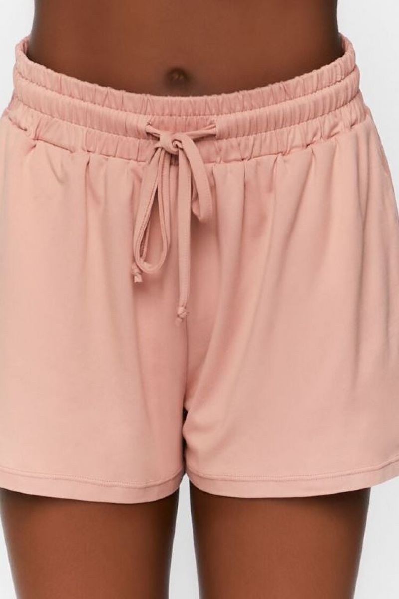 Short Forever 21 Drawstring Pajama Mujer Beige Rosas | DI6uO3GyWY0