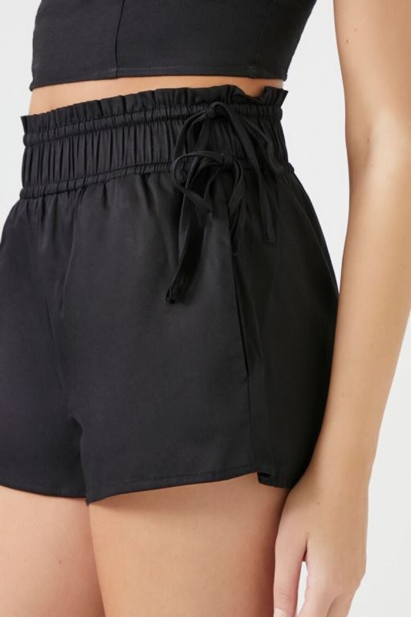 Short Forever 21 Drawstring Paperbag Pull On Mujer Negras | hL6kJwjdDok