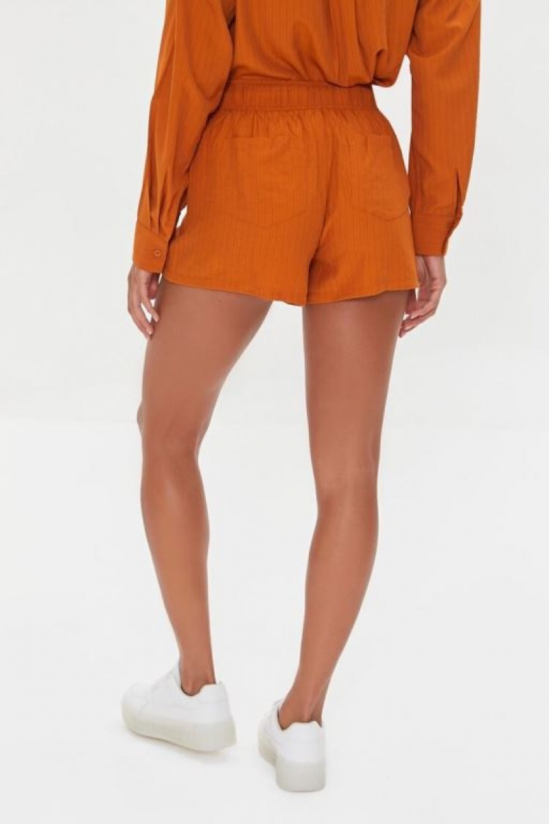 Short Forever 21 Drawstring Pocket Mujer Praline | vK08YFHwZ7f