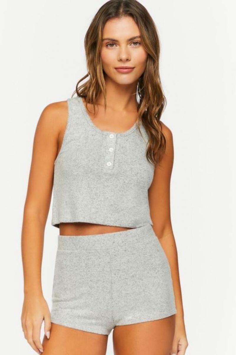 Short Forever 21 Fitted Pajama Mujer Gris | FXf0J2Au03V