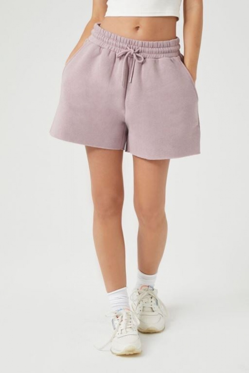 Short Forever 21 Fleece Drawstring Mujer Moradas | IIu2aPXBxIc