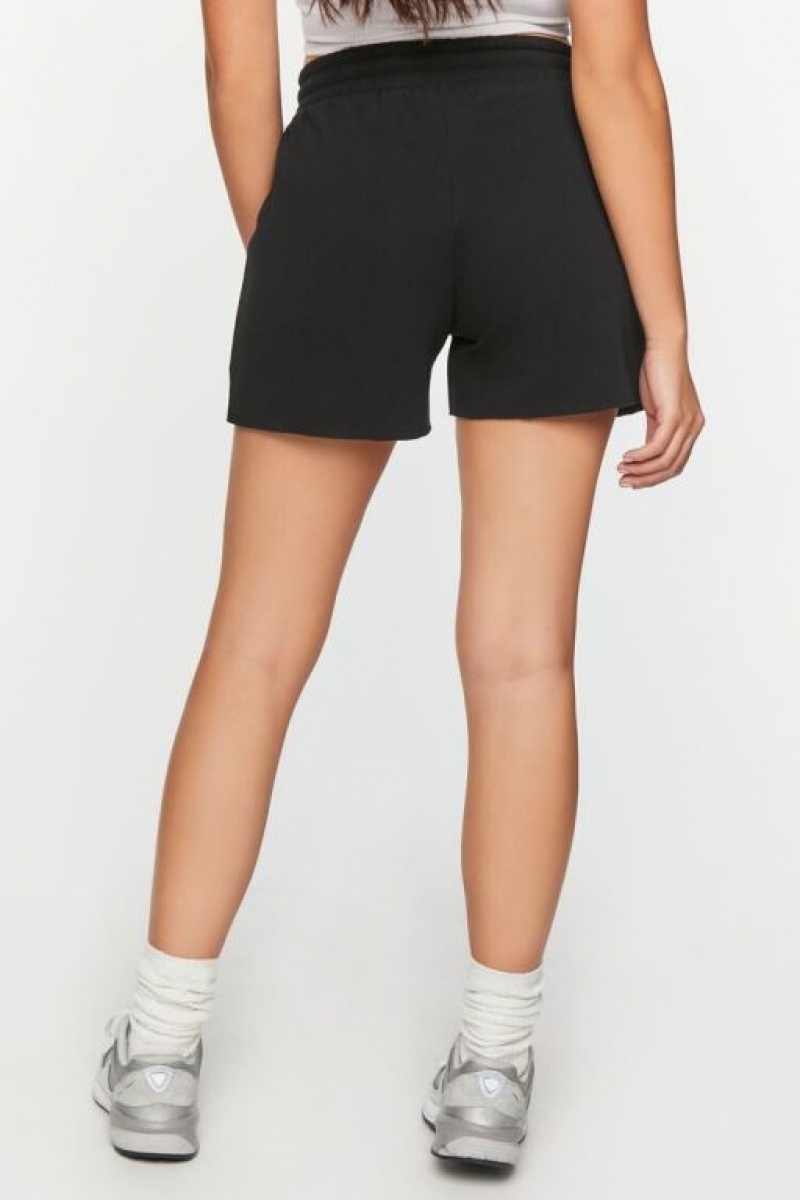 Short Forever 21 Fleece Drawstring Mujer Negras | EH0UL0NVTTR