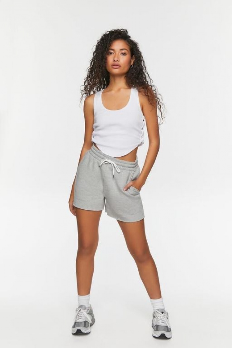 Short Forever 21 Fleece Drawstring Mujer Gris | x2aLyqs4ftL