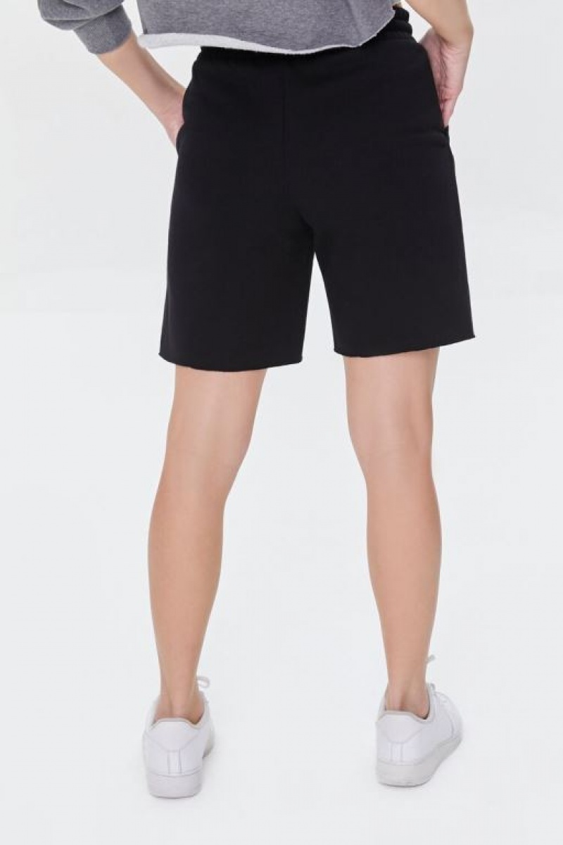 Short Forever 21 Fleece Drawstring Sweatshorts Mujer Negras | Et5bGiX5jg8