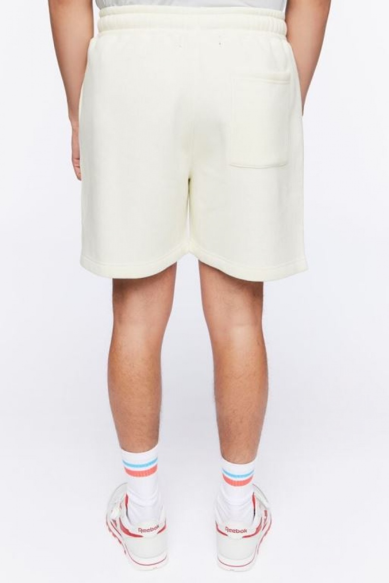 Short Forever 21 Fleece Drawstring Sweatshorts Hombre Creme | brfUDF8dCbC