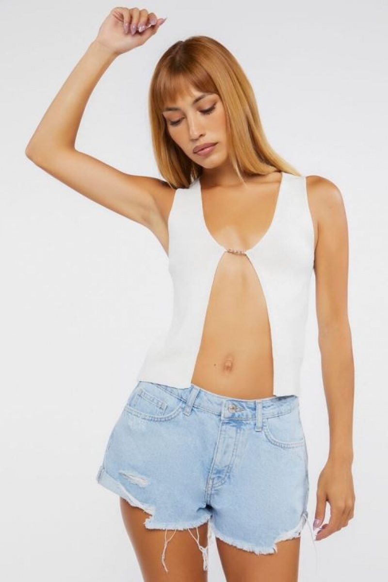 Short Forever 21 Frayed Denim Mujer Azules Claro | AsIr6o8zsHX