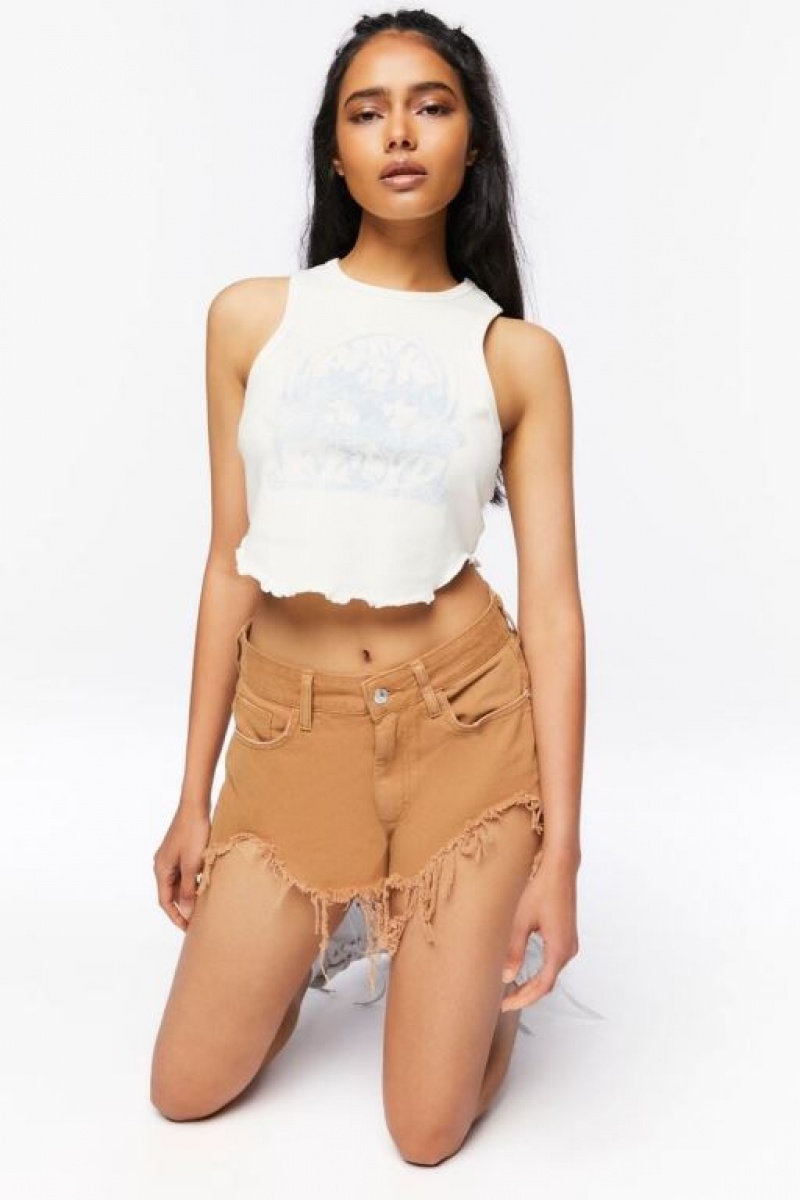 Short Forever 21 Frayed Distressed Denim Mujer Marrones | 0aVxz93JFjo