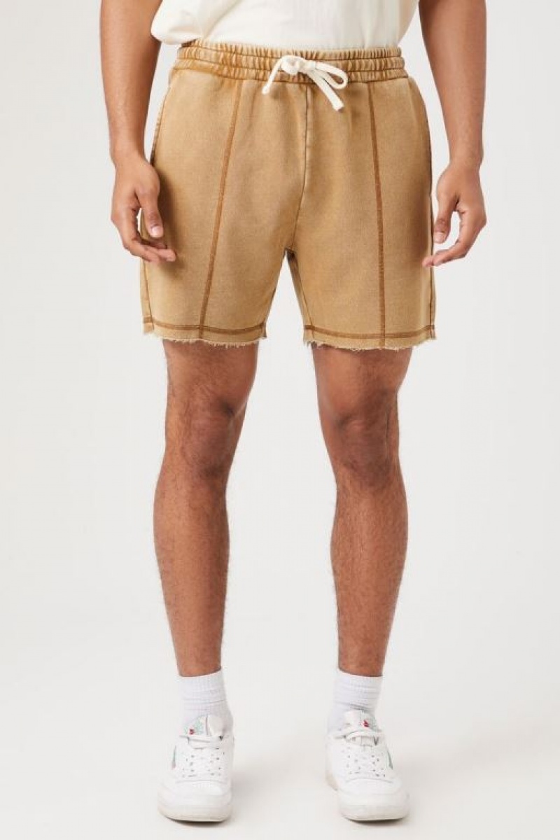 Short Forever 21 Frayed Drawstring Hombre Marrones Claro | 9RKWRt3cfPX