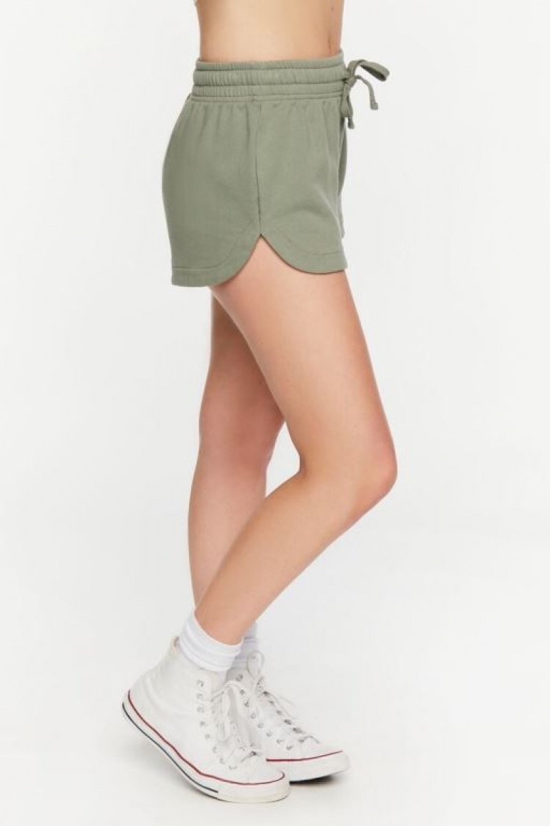 Short Forever 21 French Terry Drawstring Mujer Tea | em83FxMPIIJ