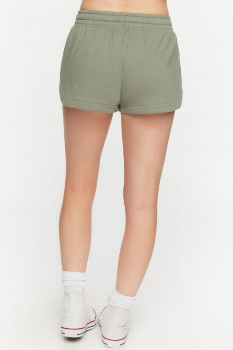 Short Forever 21 French Terry Drawstring Mujer Tea | em83FxMPIIJ