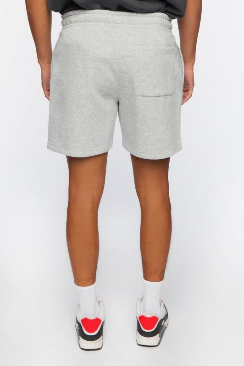 Short Forever 21 Heathered Drawstring Hombre Gris | 5SMFEFIoeId