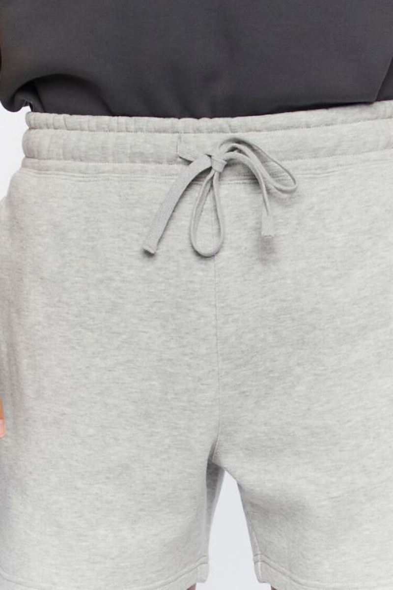 Short Forever 21 Heathered Drawstring Hombre Gris | 5SMFEFIoeId