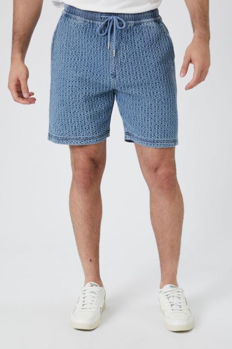 Short Forever 21 Jacquard Drawstring Hombre Azules Claro | Rl2yZy3xAO7