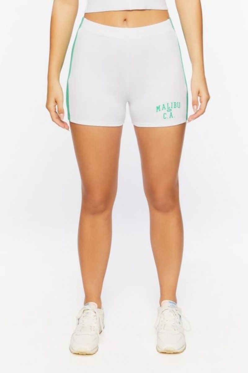 Short Forever 21 Malibu Estampadas Mujer Verde Blancas | Ja8fUiHqaky