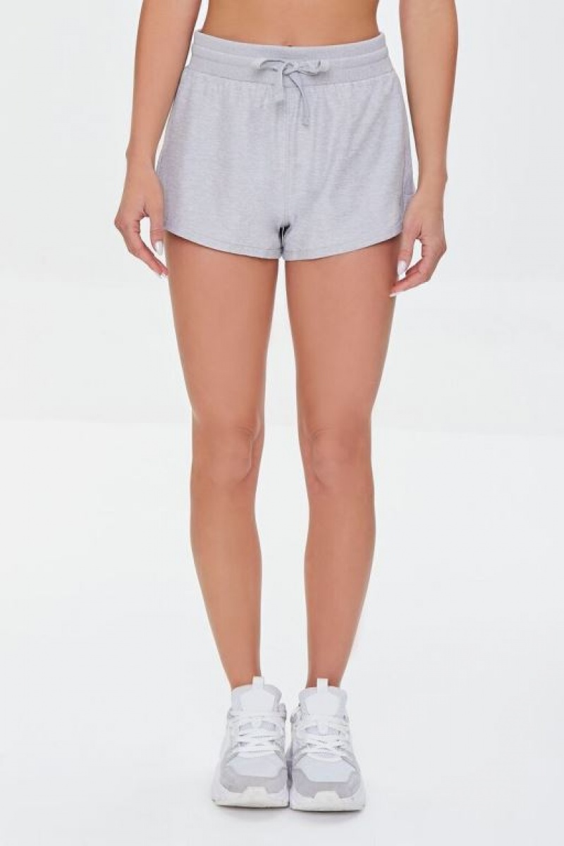 Short Forever 21 Marled Knit Drawstring Mujer Gris | o4fribhJhyH