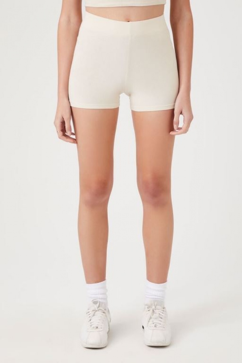 Short Forever 21 Organically Grown Cotton Hot Mujer Beige | YvvdNfqncik