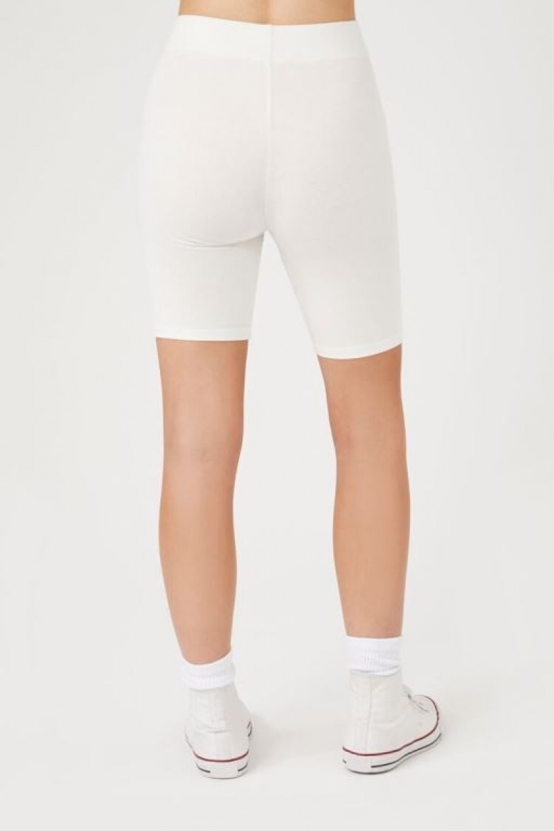 Short Forever 21 Organically Grown Cotton Bike Mujer Blancas | ZLKj9CGZksB