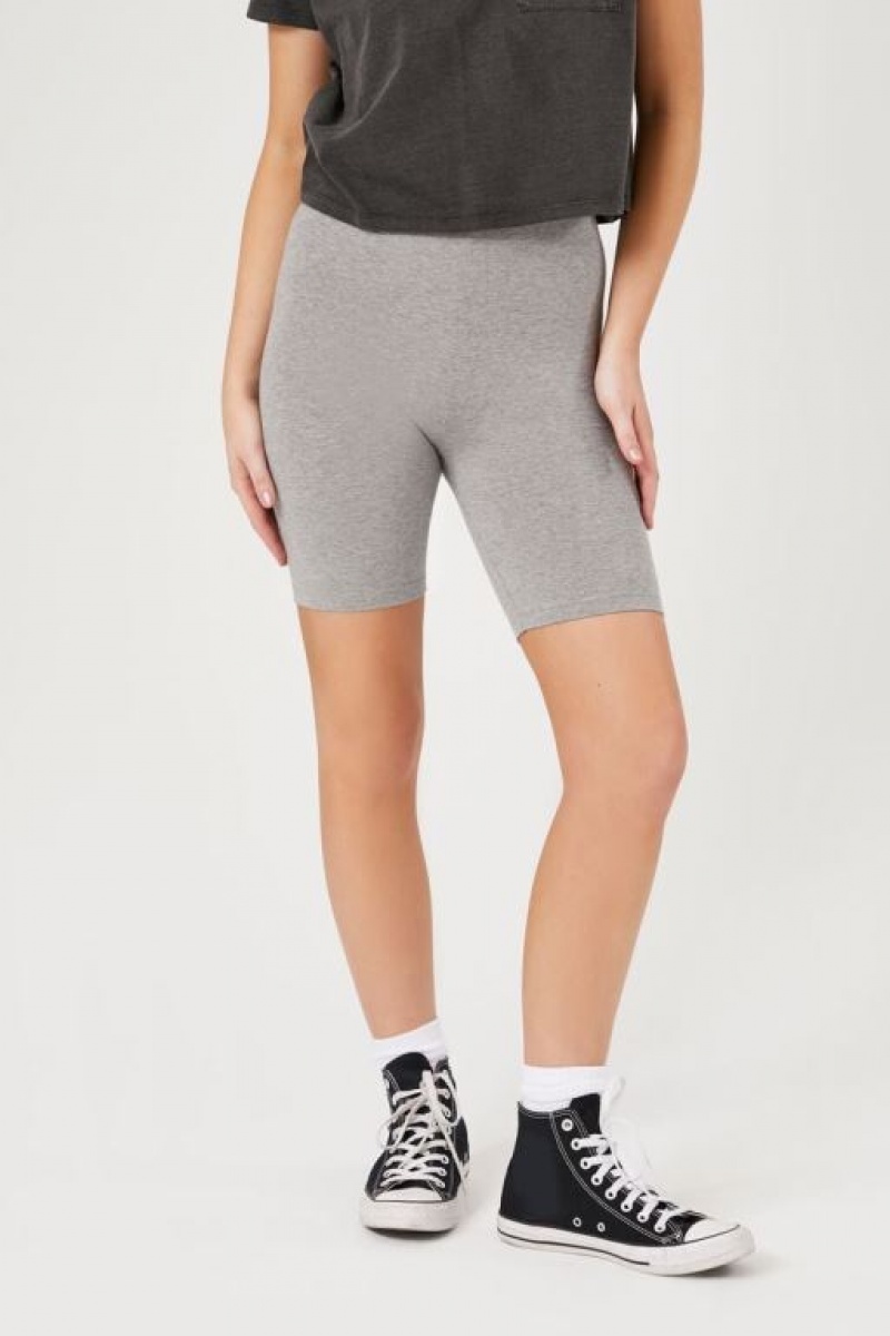 Short Forever 21 Organically Grown Cotton Bike Mujer Gris | dqIJqusexvf