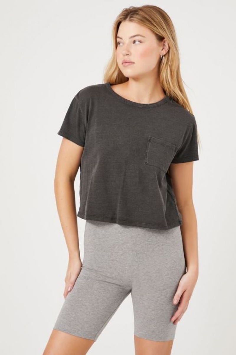 Short Forever 21 Organically Grown Cotton Bike Mujer Gris | dqIJqusexvf