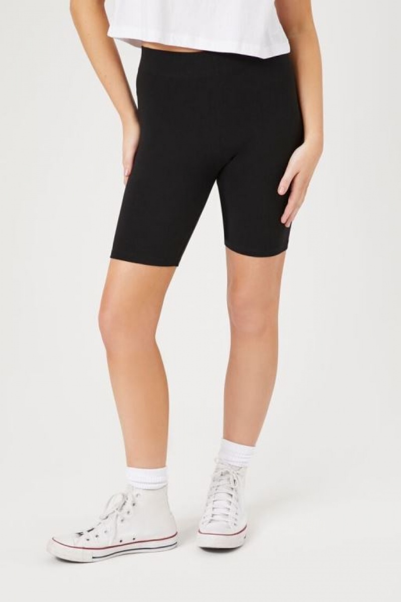 Short Forever 21 Organically Grown Cotton Bike Mujer Negras | UECJgk03Qjy