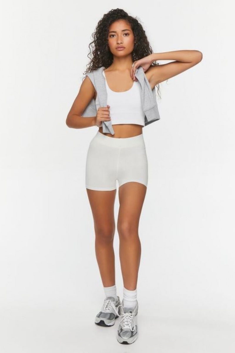 Short Forever 21 Organically Grown Cotton Hot Mujer Blancas | mEp2HjiNz6G