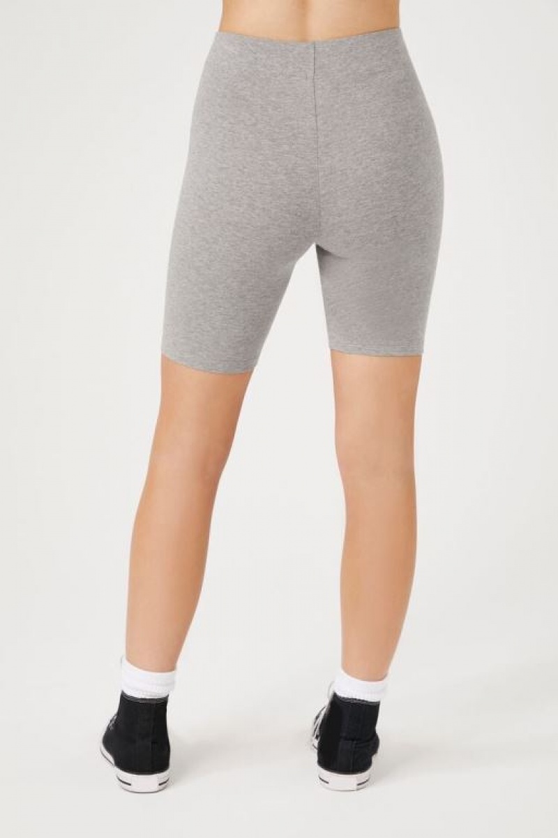 Short Forever 21 Organically Grown Cotton Bike Mujer Gris | gYq34JFtw6N