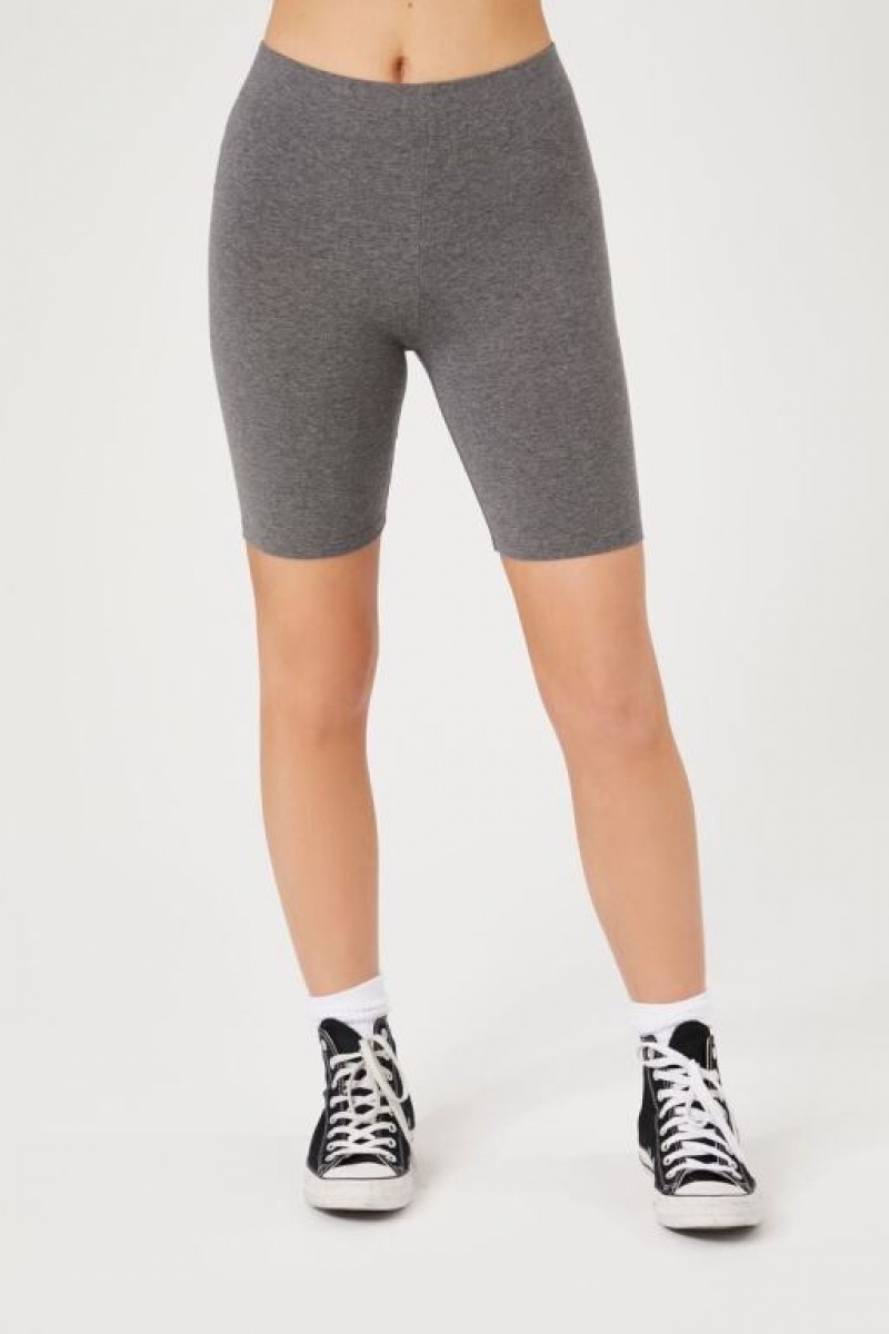 Short Forever 21 Organically Grown Cotton Bike Mujer Gris | GKEbs3CfbI9