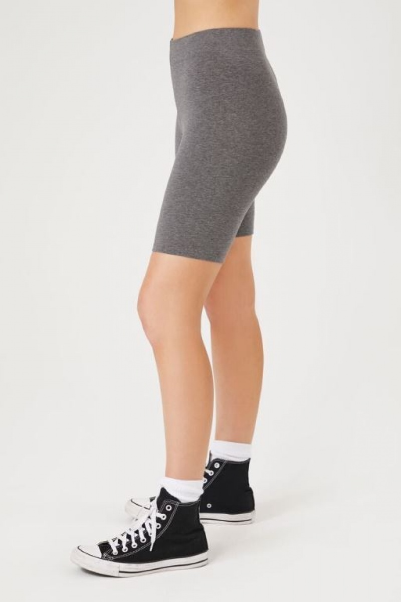 Short Forever 21 Organically Grown Cotton Bike Mujer Gris | GKEbs3CfbI9