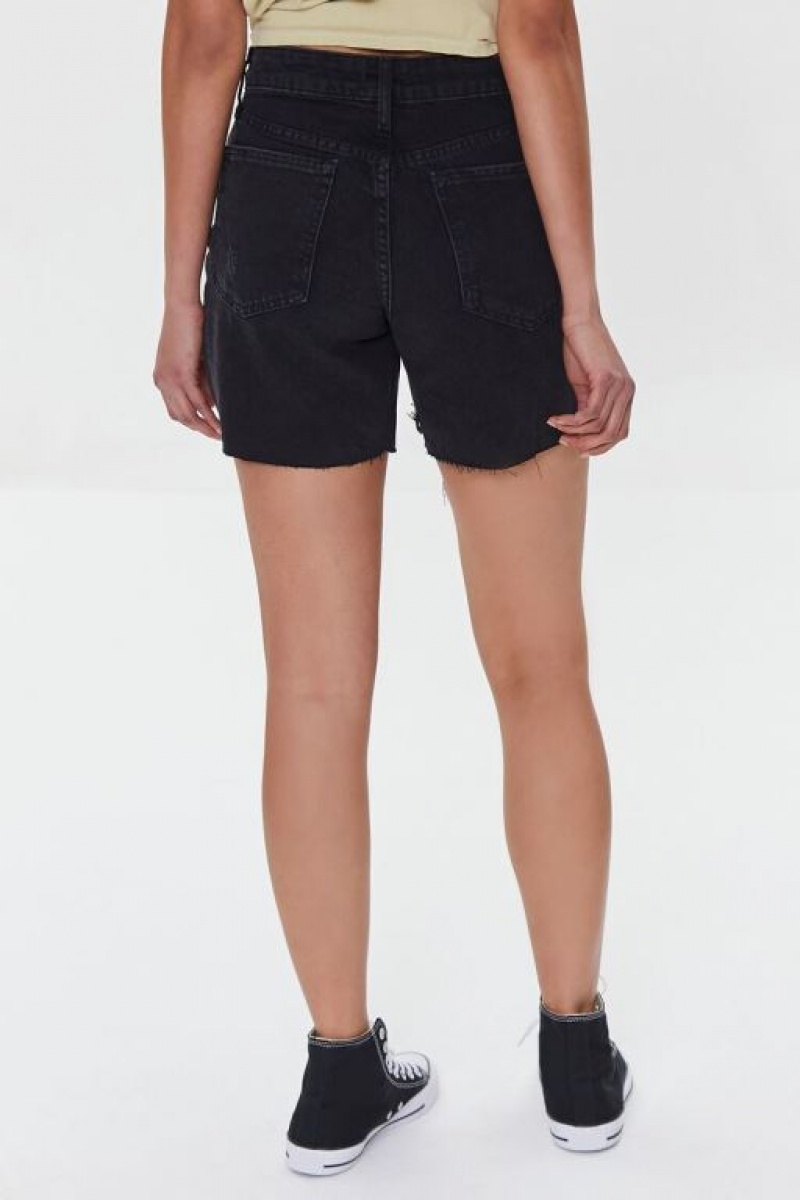 Short Forever 21 Organically Grown Cotton Denim Mom Mujer Negras | BlzYvACX8r3