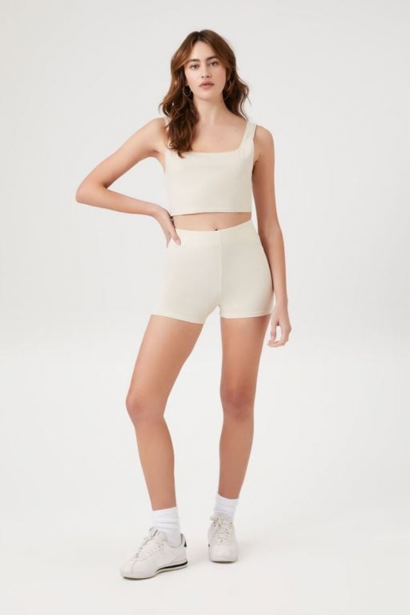 Short Forever 21 Organically Grown Cotton Hot Mujer Beige | 20raiGxgRdl