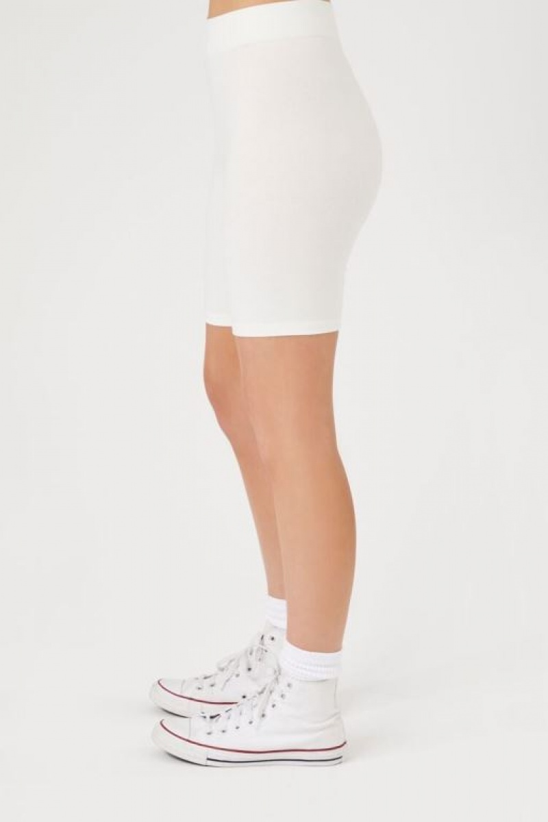 Short Forever 21 Organically Grown Cotton Bike Mujer Blancas | xmGqSV9YaBQ