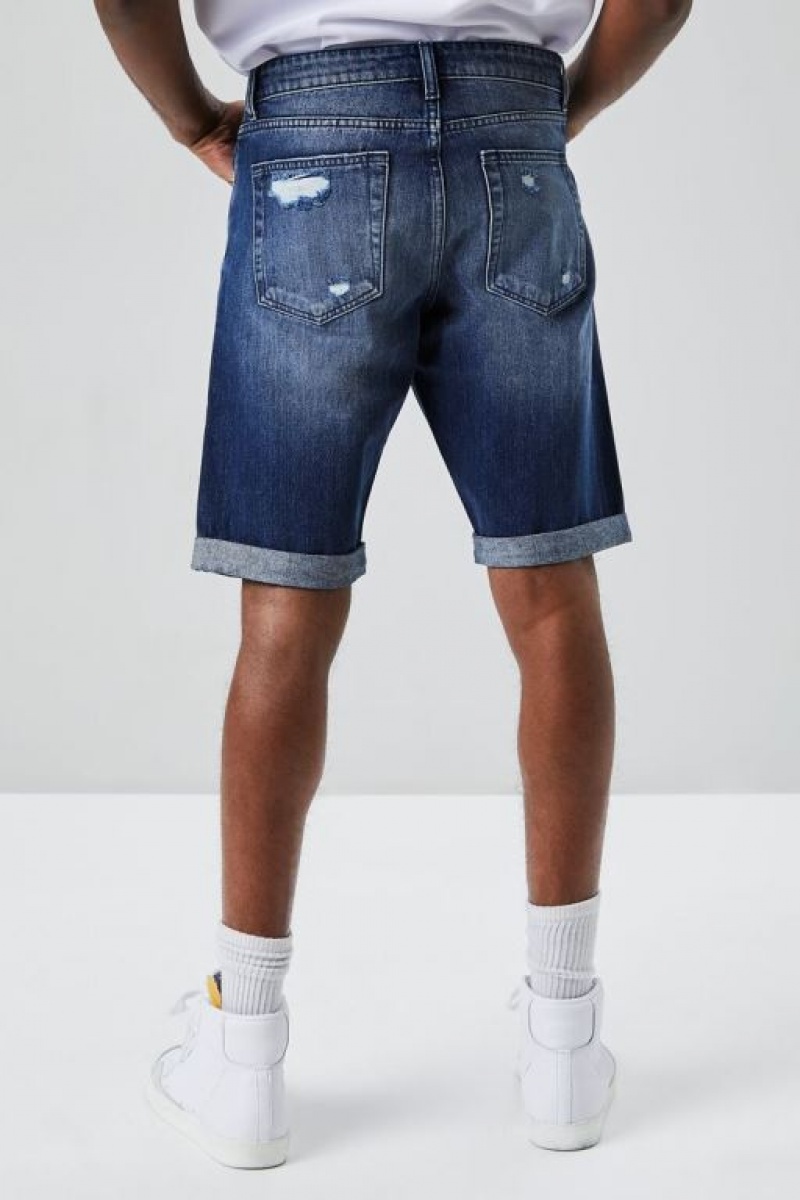 Short Forever 21 Organically Grown Cotton Denim Hombre Azules | ump6epp5URV