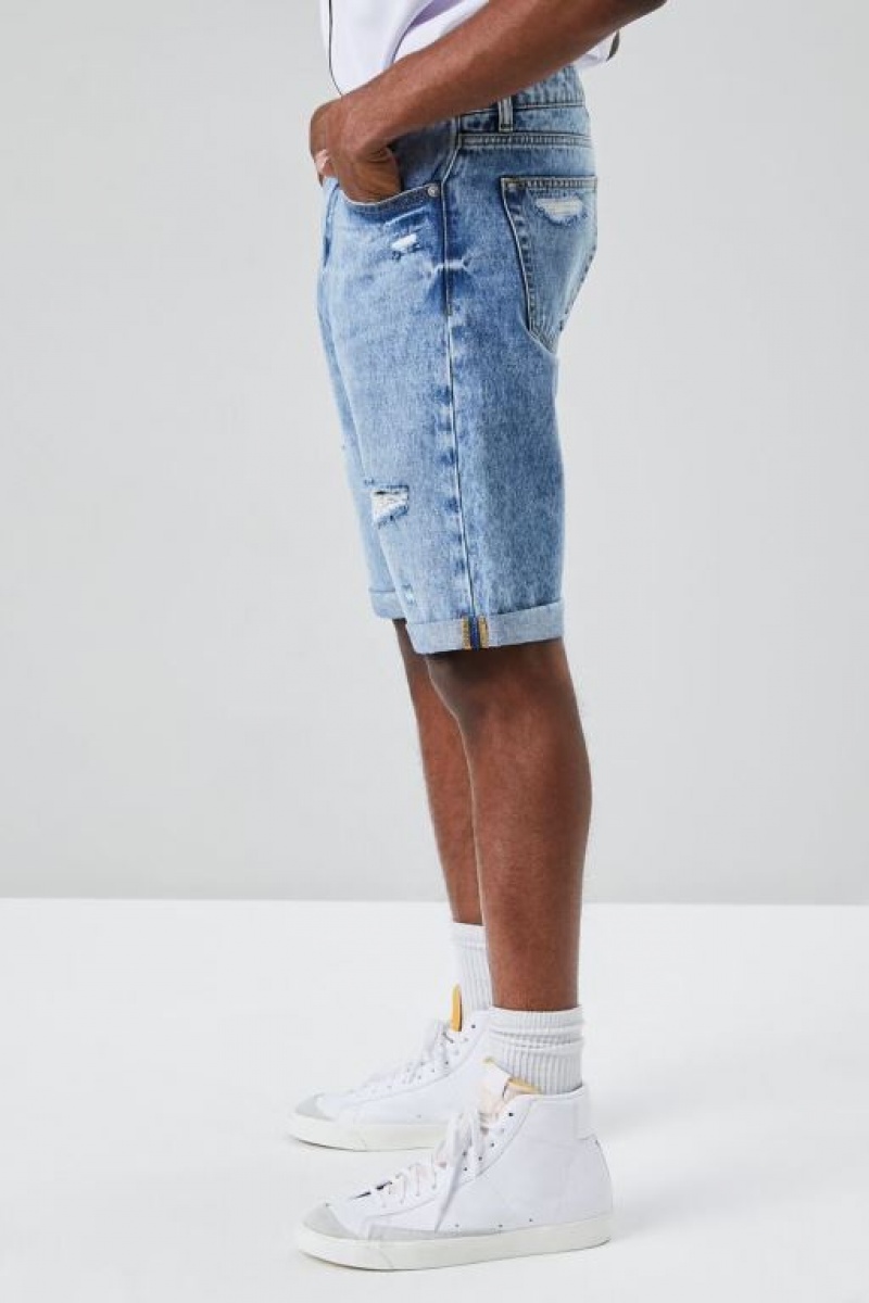 Short Forever 21 Organically Grown Cotton Denim Hombre Azules | OBrhOvakKdY