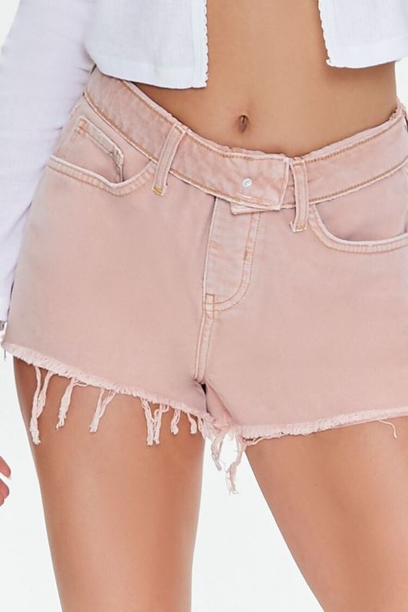 Short Forever 21 Recycled Cotton Distressed Denim Mujer Rosas | RZgQDfPQxpc