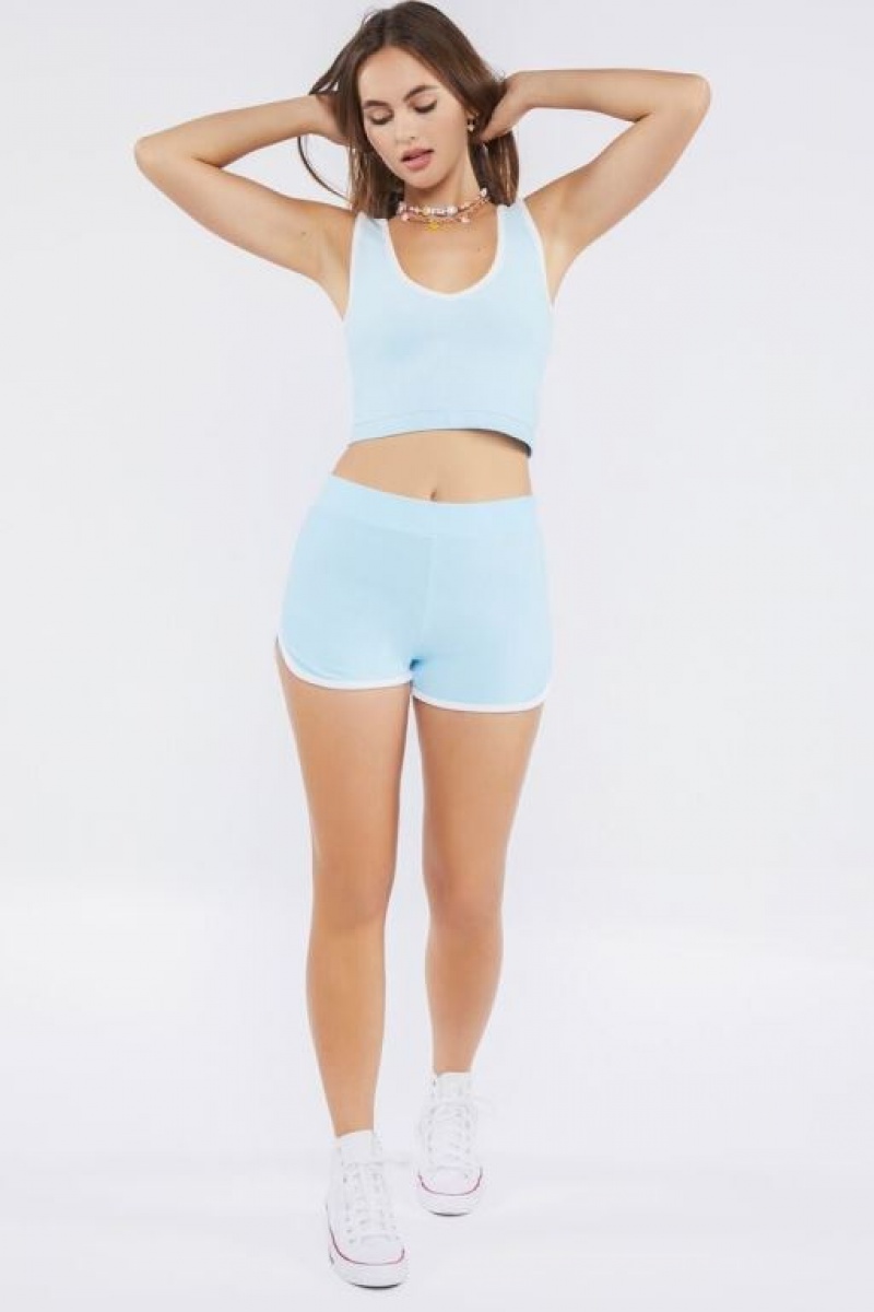 Short Forever 21 Seamless Dolphin Ringer Mujer Azules Blancas | Iml6ajc1BJY