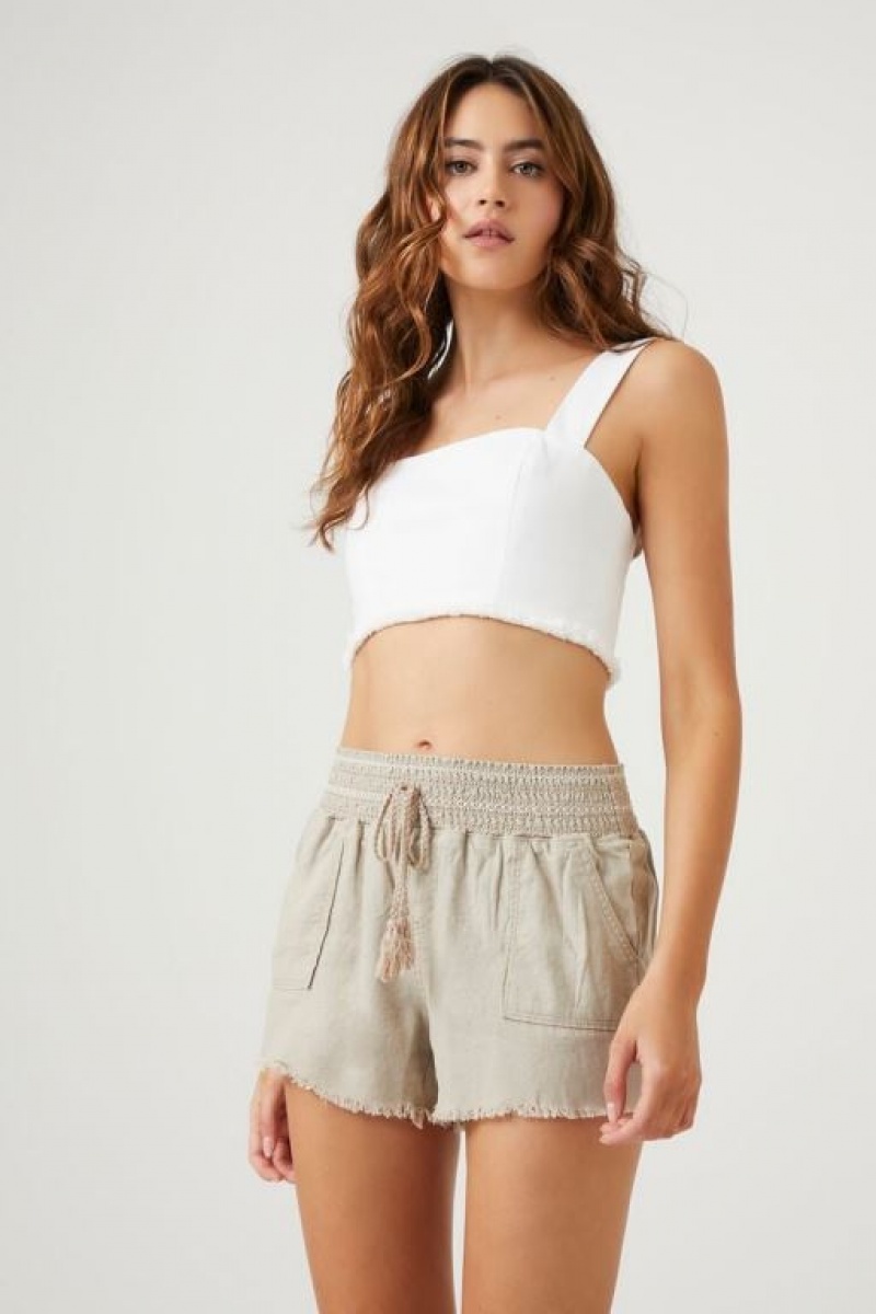 Short Forever 21 Tassel Drawstring Mujer Marrones | vYlD5c7Dpw4