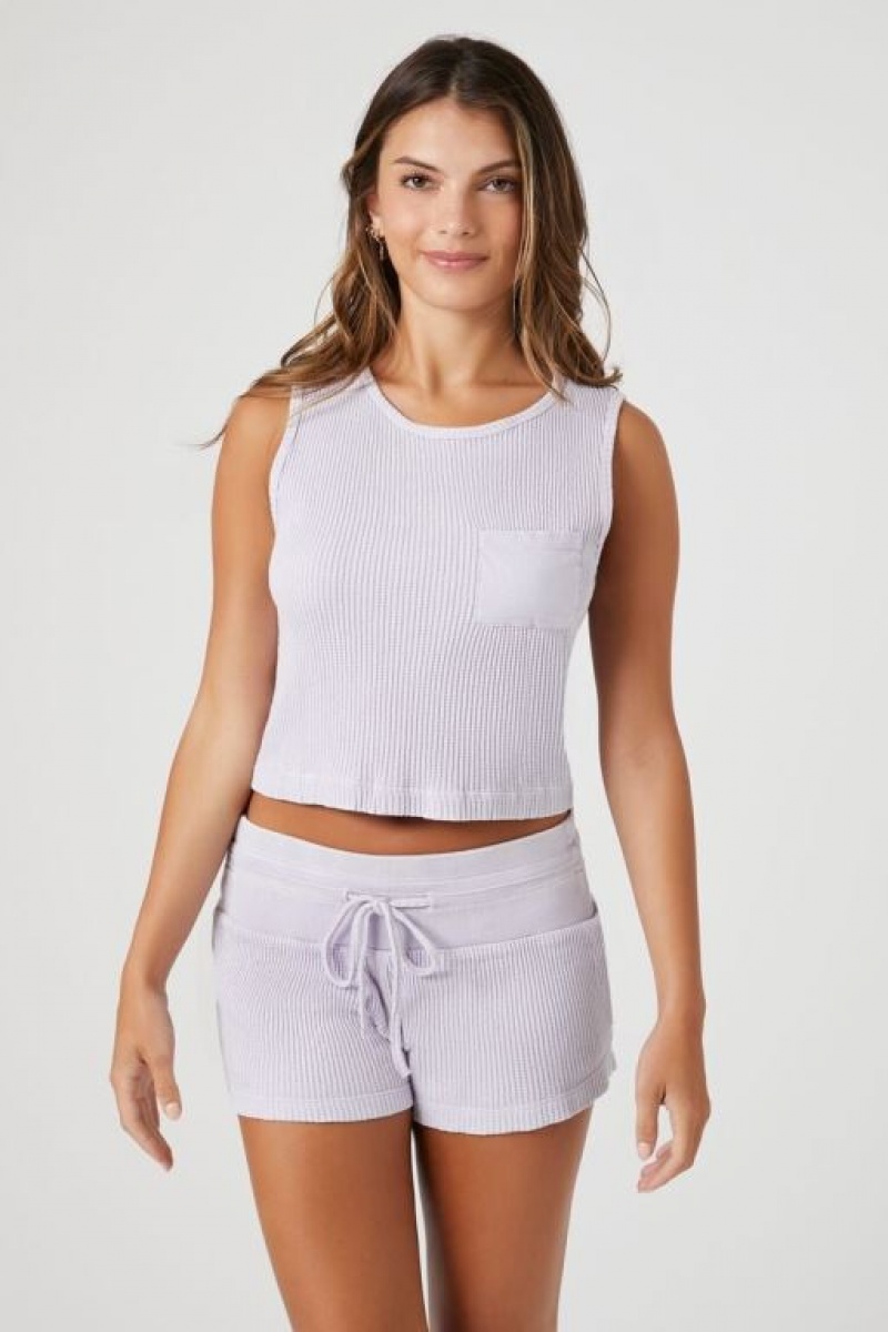 Short Forever 21 Thermal Pajama Mujer Lavanda | pOJCGzGYUAY