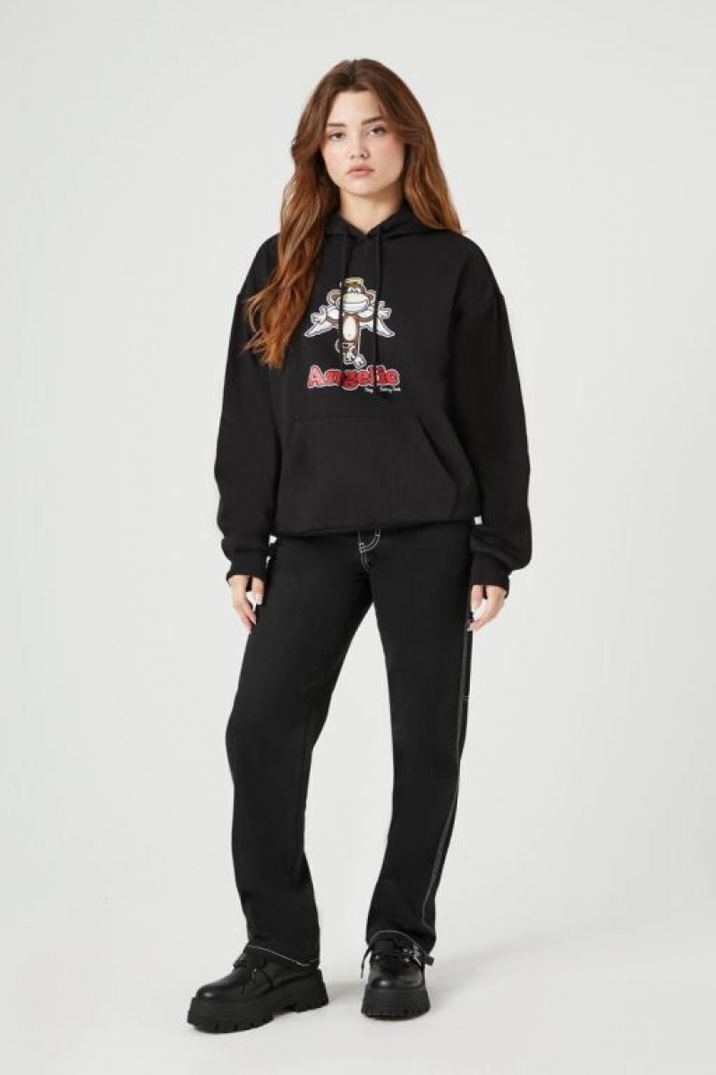 Sudadera con Capucha Forever 21 Bobby Jack Angelic Estampadas Mujer Negras Multicolor | MREByc7bFFD